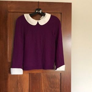 Alice and Olivia purple sweater with collar size M